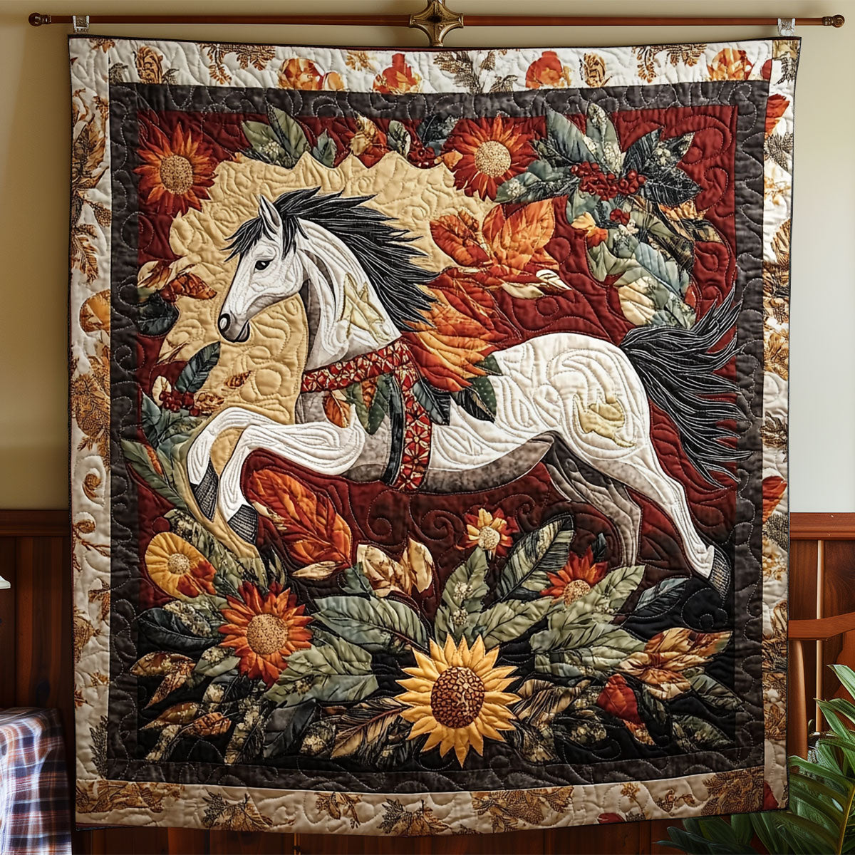 Horse In Forest WY0301048CL Quilt