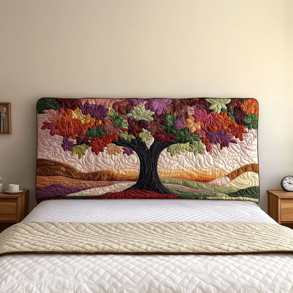 Colorful Tree QA2312014CL Quilted Headboard Slipcover