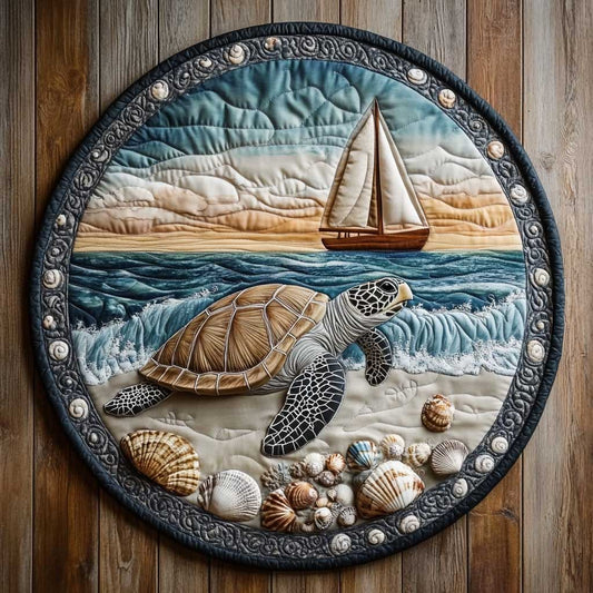 Coastal Journey CQ1405016CL Quilted Round Mat