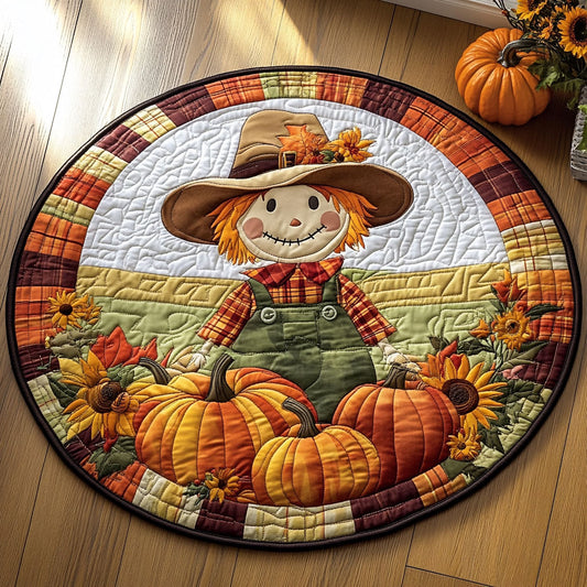Happy Scarecrow WY1808052CL Quilted Round Mat
