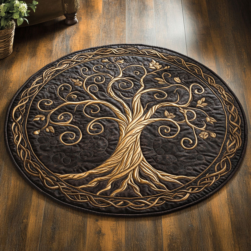 Heritage Tree CP0210024CL Quilted Round Mat