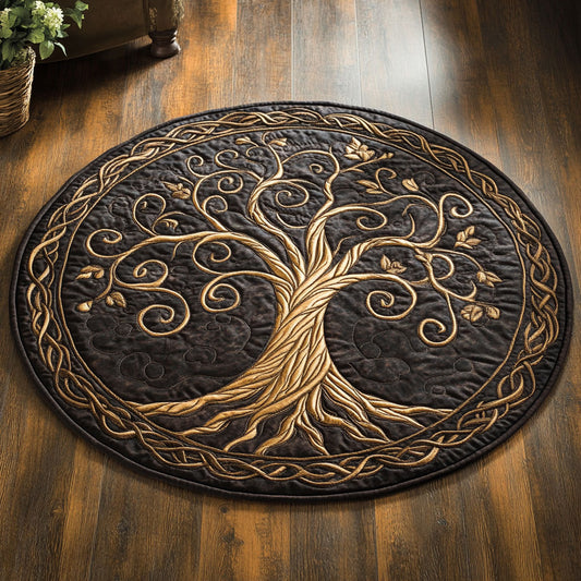 Heritage Tree CP0210024CL Quilted Round Mat