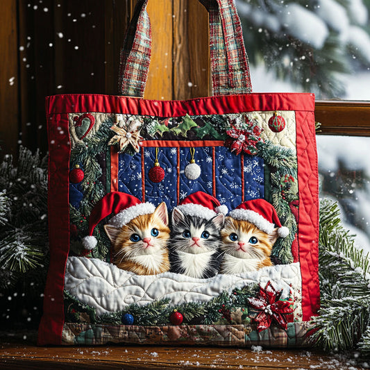 Cat Warm Wishes WN1411073CL Quilted Tote Bag