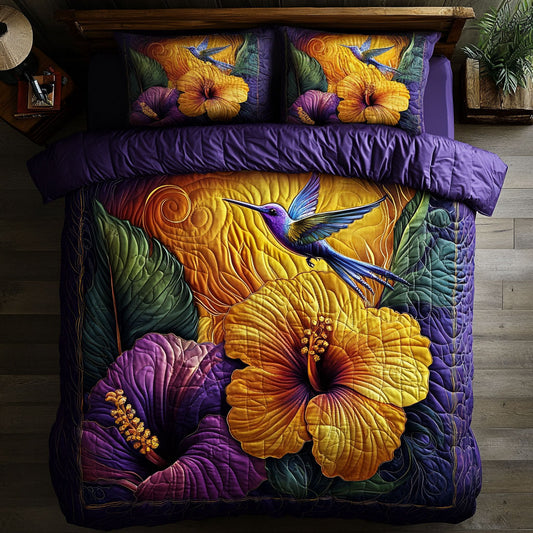 Radiant Hummingbird And Hibiscus WY0407042CL Duvet Cover Set