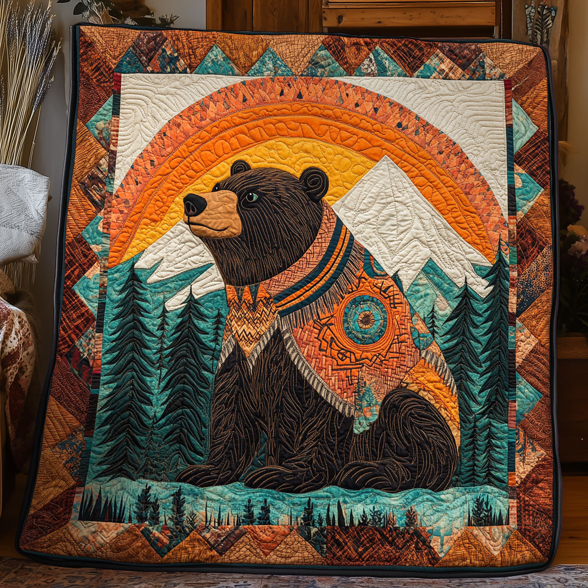 Native American Bear WX3105053CL Quilt