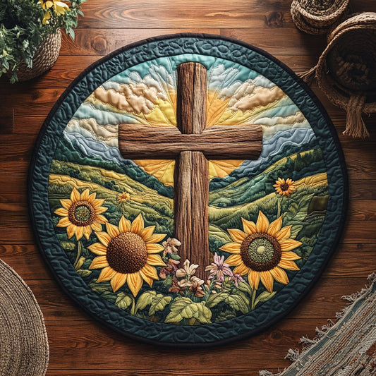 Faith In Bloom  WY3006066CL Quilted Round Mat