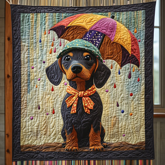 Dachshund And Umbrella CP0906028CL Quilt