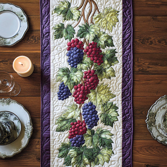 Grapes Garden CW0306021CL Quilted Table Runner