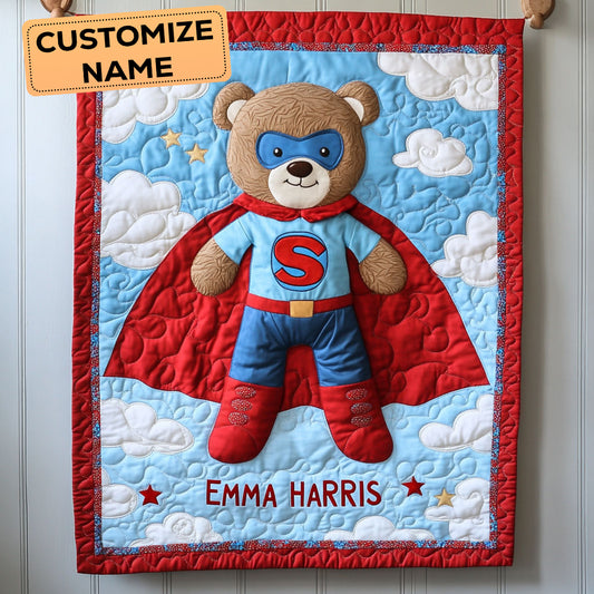 Super Teddy Bear CW2107052CL Personalized Baby Quilt