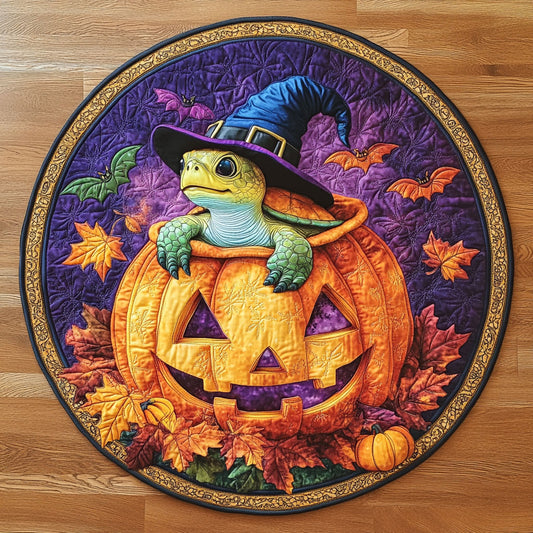 Halloween Turtle CW3107036CL Quilted Round Mat