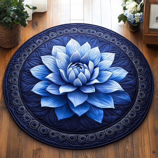 Blue Blossom CP0912069CL Quilted Round Mat