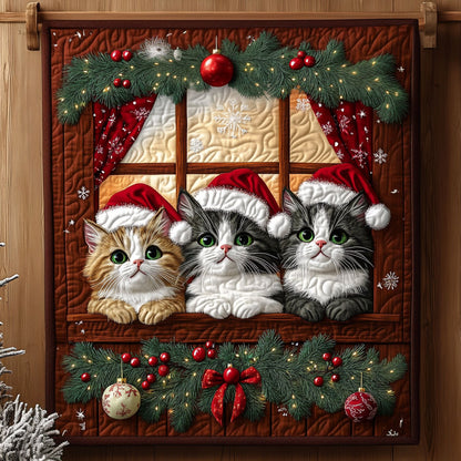 Christmas Window Cats KL1411002CL Quilt