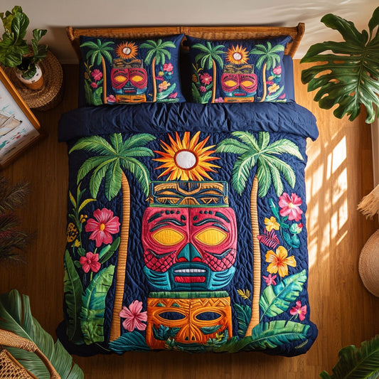 Navy Tiki Mask Dreams WN3005031CL Duvet Cover Set