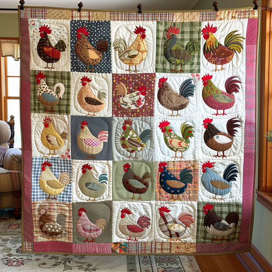 Vintage Patchwork Chicken WJ0412032CL Quilt