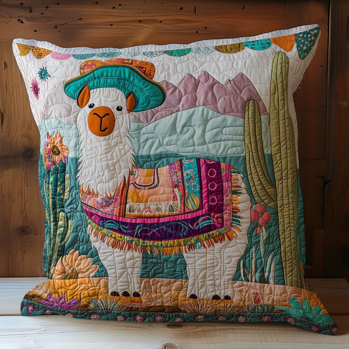 Cute Llama WY1102047CL Quilt Pillow Case