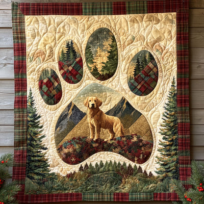 Cozy Forest Golden Retriever Paw WN0611036CL Quilt