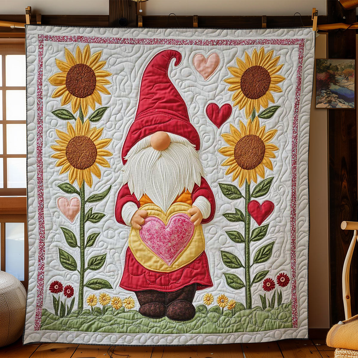 Gnome Of Hearts WN2512005CL Quilt