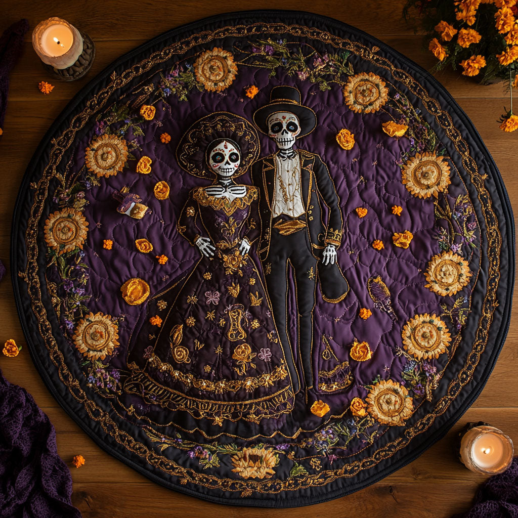 Skeleton Bloom WN0608064CL Quilted Round Mat