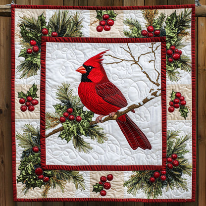 Cardinal with Mistletoe XK1009005CL Quilt Blanket