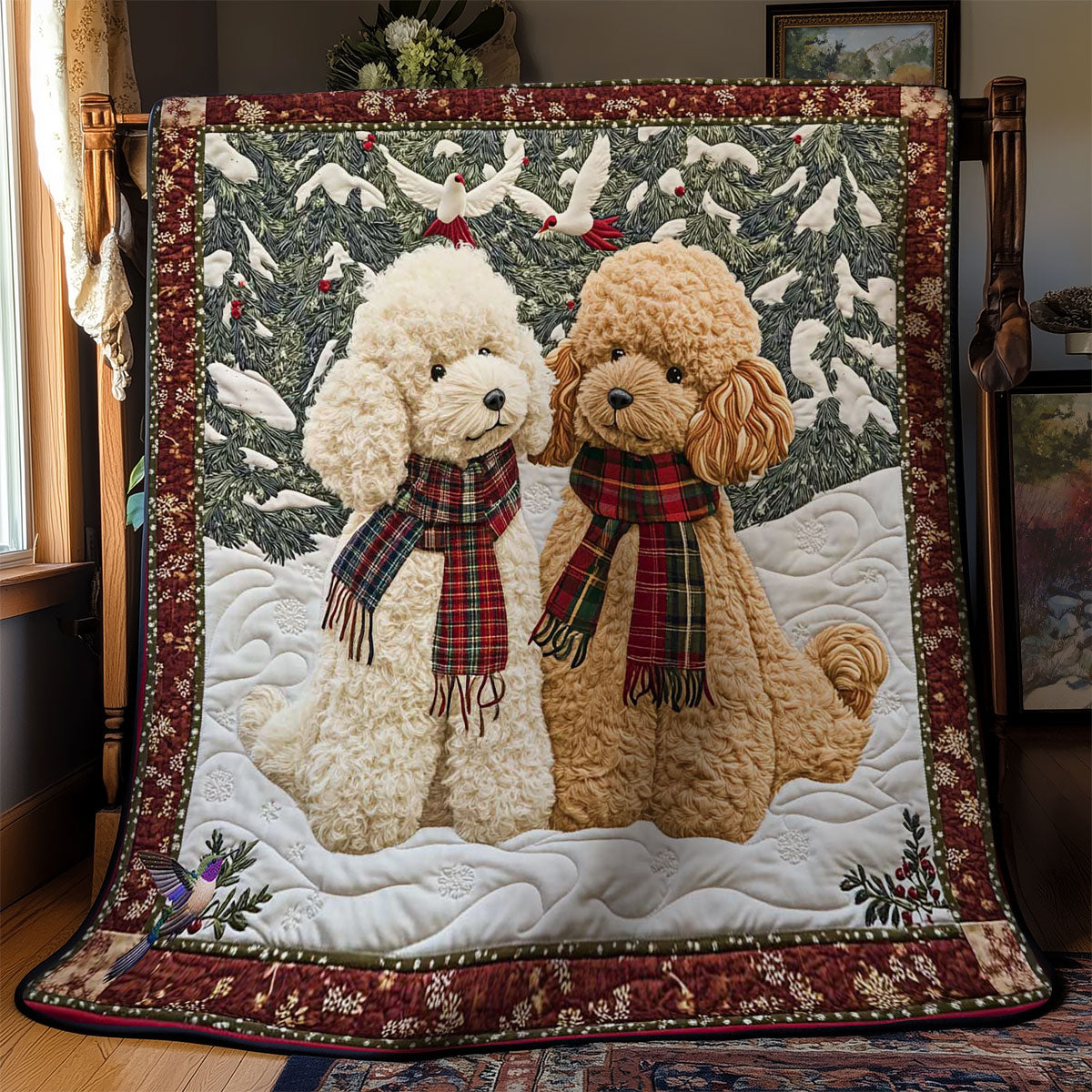 Poodles And Snowflakes WN1511042CL Quilt