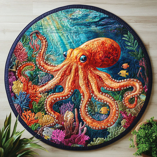 Octopus Ocean CW2006038CL Quilted Round Mat