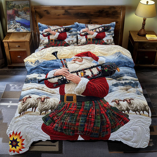 Bagpipes Playing Santa Claus WY0712051CL Duvet Cover Set