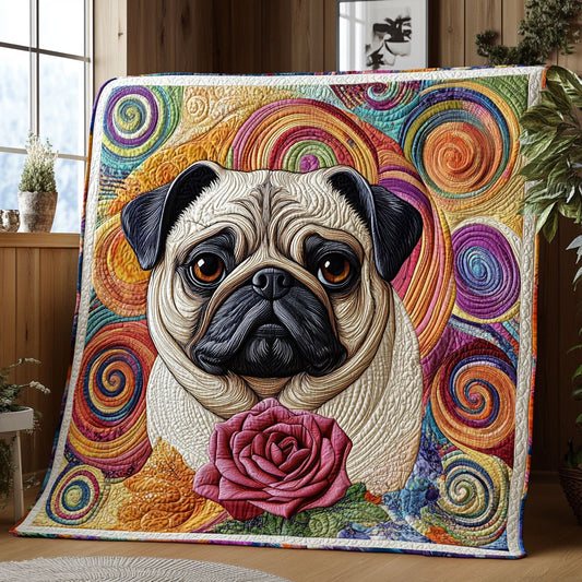 Floral Pug Majesty CW1507014CL Quilt