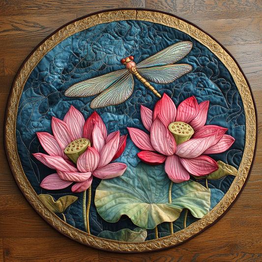 Dragonfly Bloom CM1205028CL Quilted Round Mat