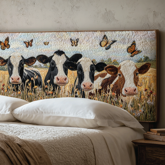 Charming Cows XR2612001CL Quilted Headboard Slipcover