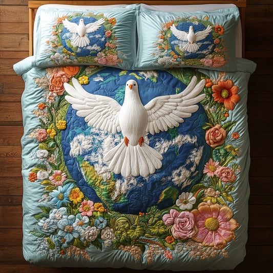 Dove In Floral Earth WY2104029CL Duvet Cover Set