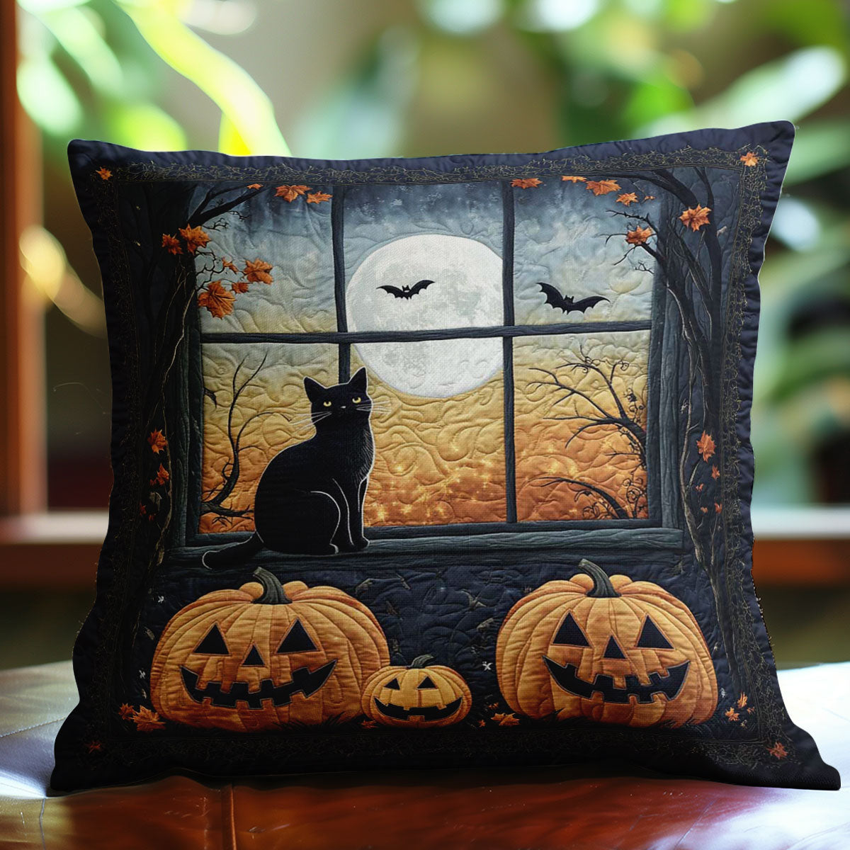 Haunted Cat WN1302055CL Quilt Pillow Case