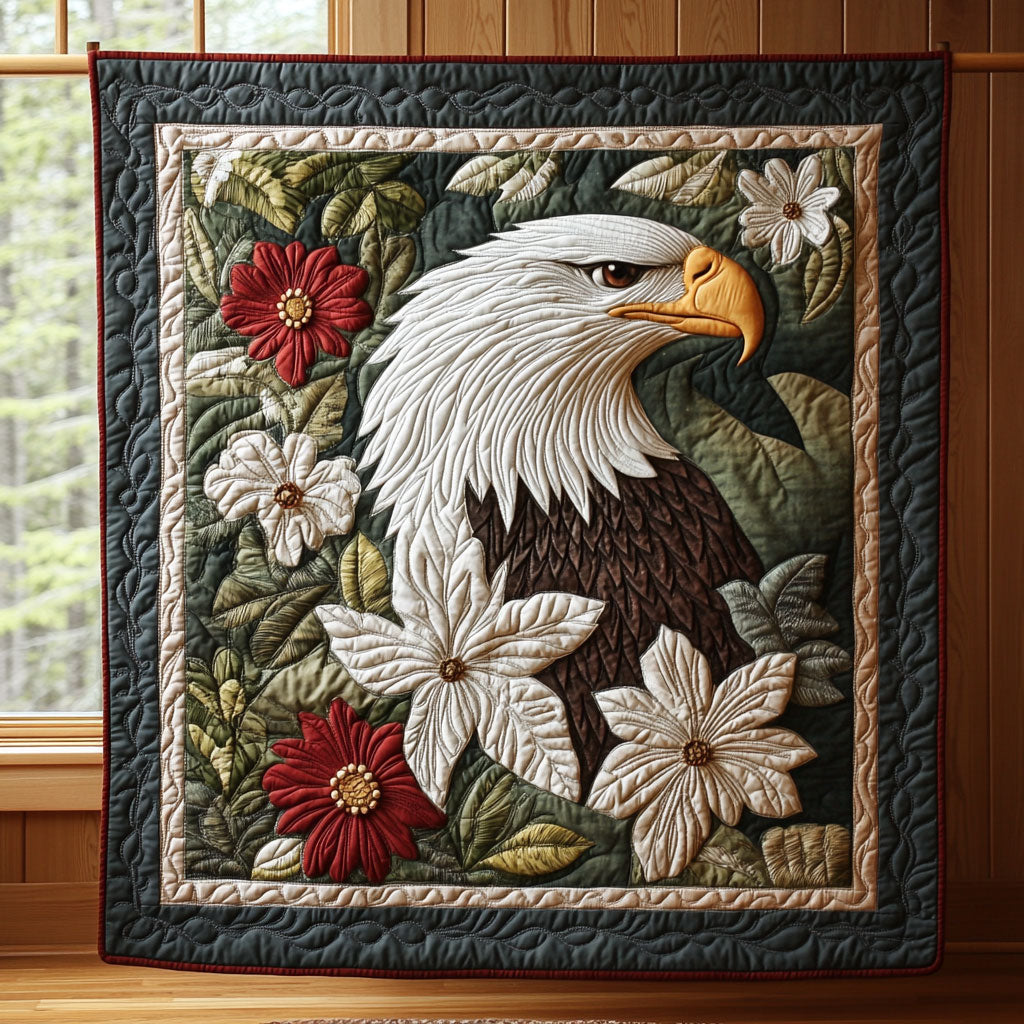 Floral Bald Eagle CW2306017CL Quilt
