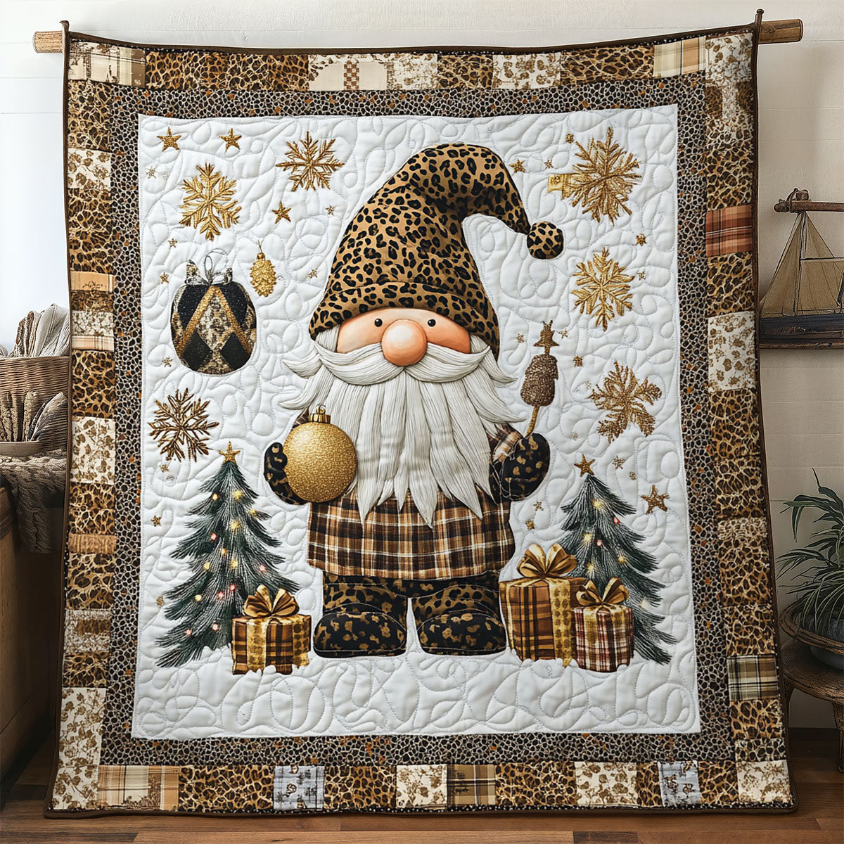Fierce Gnome Christmas WN1207024CL Quilt