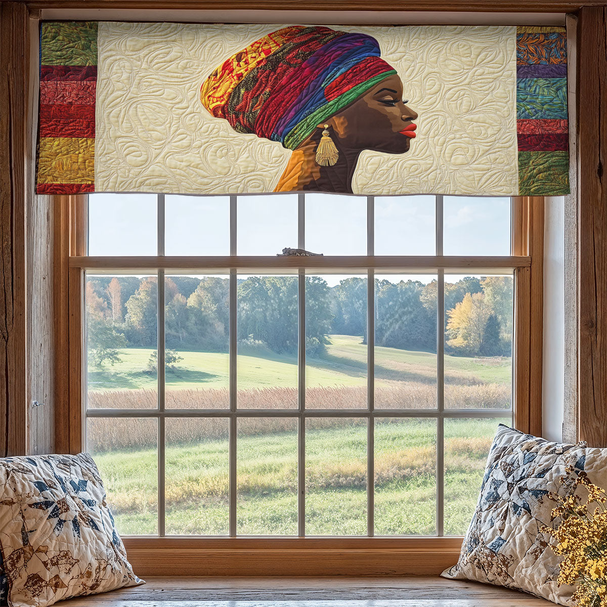 African Woman WX2205002CL Quilted Valance