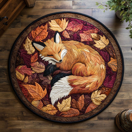 Red Fox in Autumn CW2907048CL Quilted Round Mat