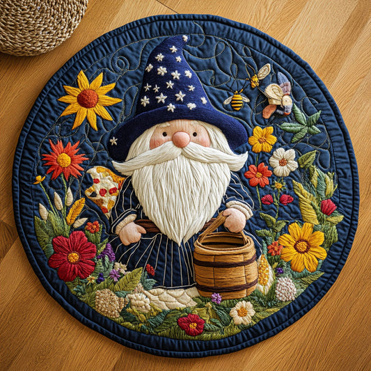 Magic Garden Gnome WY0508059CL Quilted Round Mat