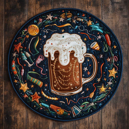 Football And Beer Dreamscape WN1205026CL Quilted Round Mat