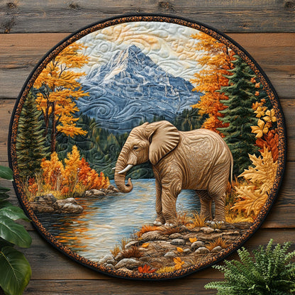Elephant Forest CW2105299CL Quilted Round Mat