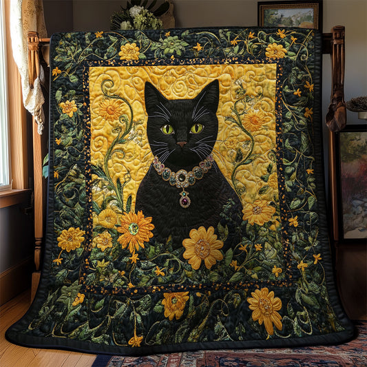 Black Cat Portrait WY2102005CL Quilt