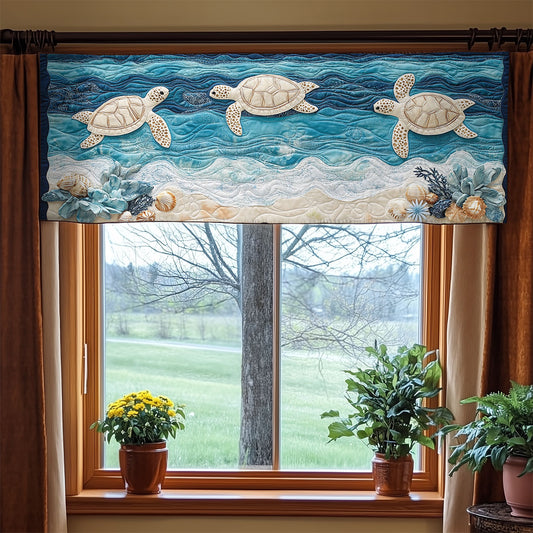 Marine Turtle WX0905036CL Quilted Valance