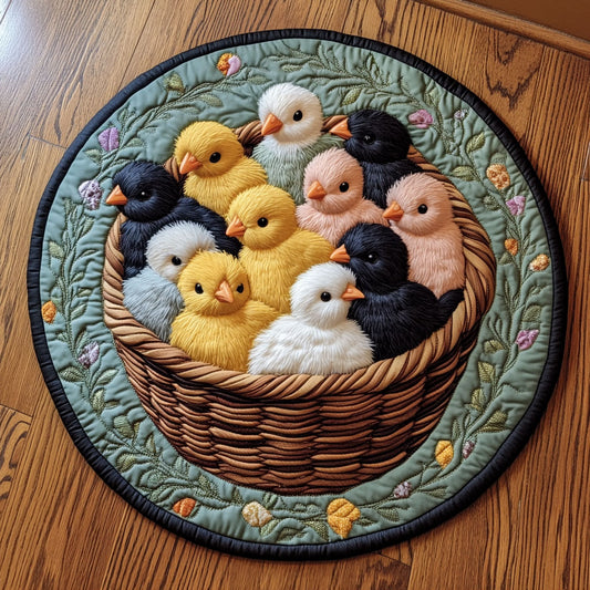 Vibrant Fuzzies CP2605004CL Quilted Round Mat