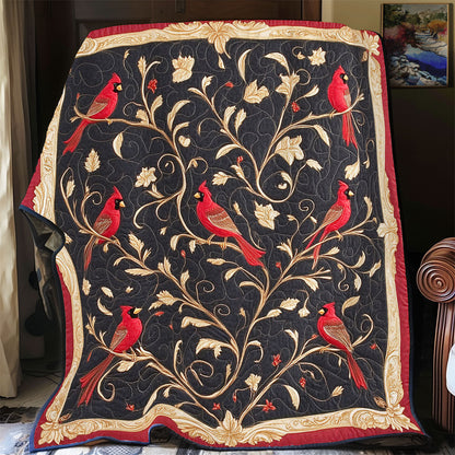 Gold Tree And Cardinal WY1902073CL Quilt