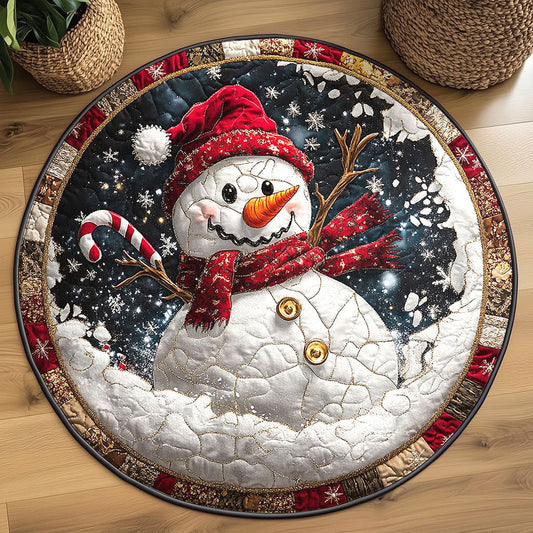 Winter Surprise Snowman WN1111095CL Quilted Round Mat