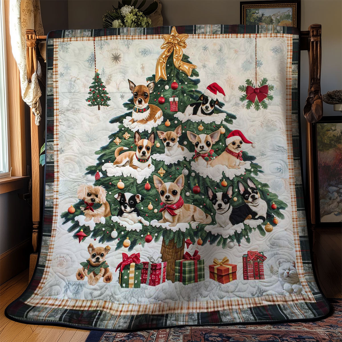 Chihuahua Holiday Cheer WN1610067CL Quilt