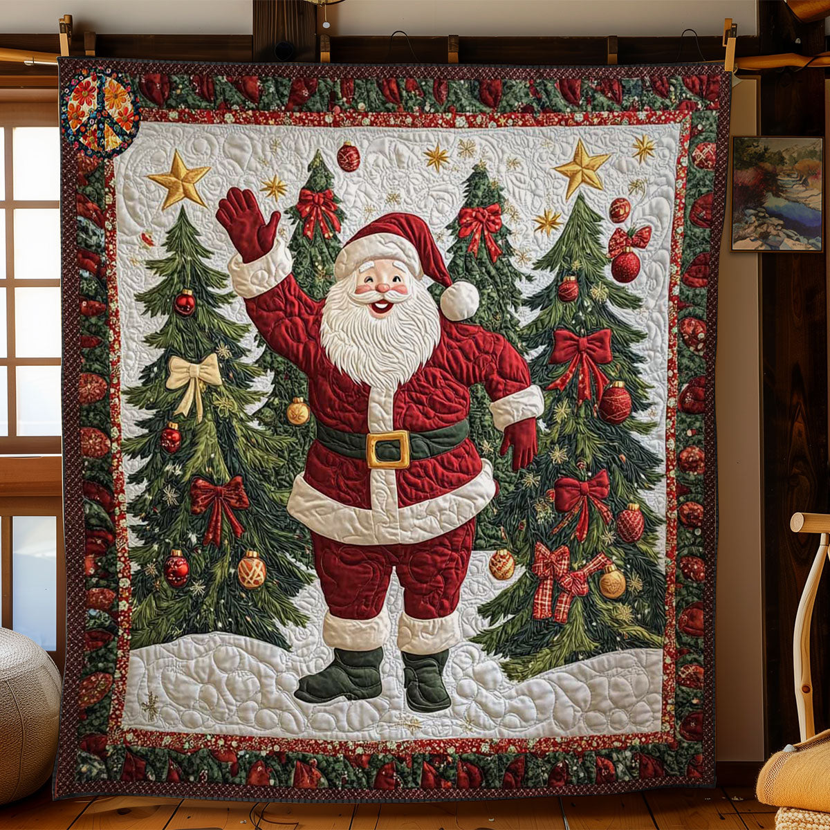 Golden Star Santa WN1212034CL Quilt