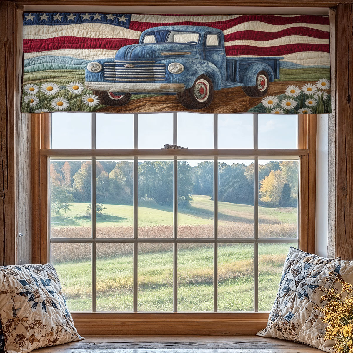 Truck American Flag WX1405043CL Quilted Valance
