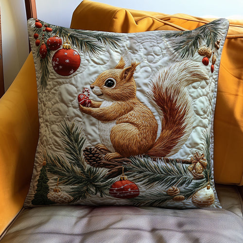 Christmas Baubel Squirrel WJ2311042CL Quilt Pillow Case