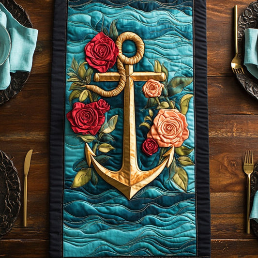 Anchor Rose WY0206002CL Quilted Table Runner