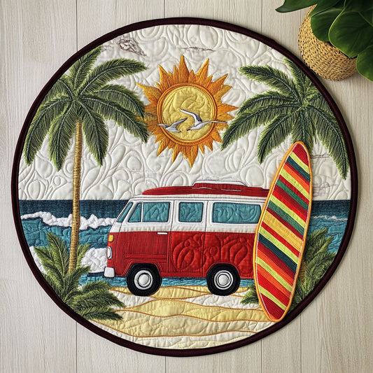 Van Car Beach CW1806048CL Quilted Round Mat