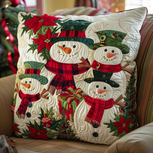 Christmas Snowmen CW0110056CL Quilt Pillow Case